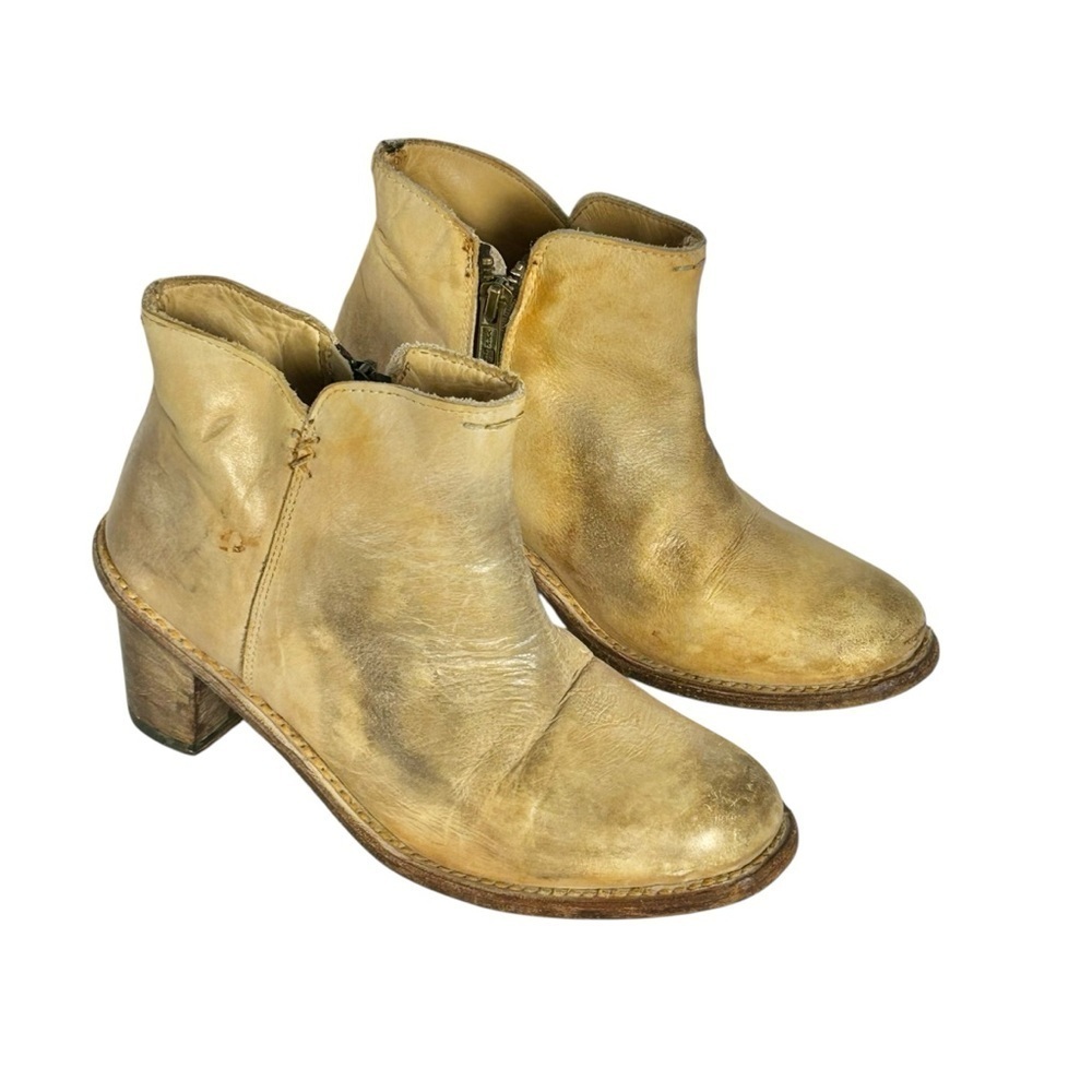 Bed Stu Soinc Rustic Leather Biker Short Western Ankle Boots Distress Sz 6.5 USA
